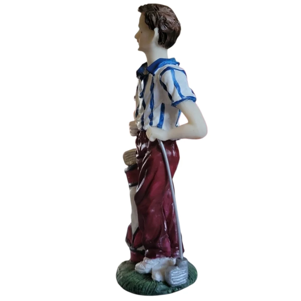 1 Golfer Figurine Statue Posing Clubs Bag K' Collections Cake Topper Collector's